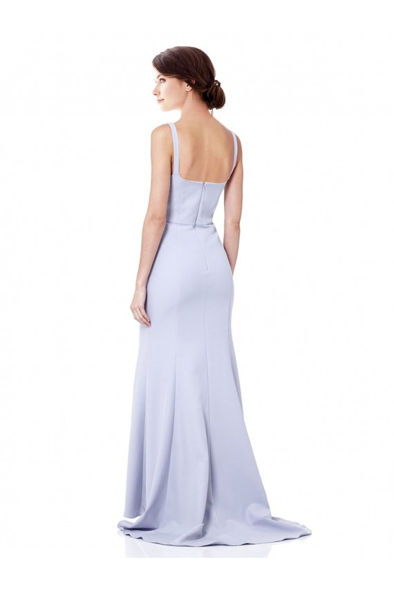 Azul cielo claro Sirena Tirantes espagueti Crepé Elástico Largo Formales Vestidos de dama de honor / Vestidos de fiesta