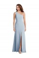 Azul cielo claro Trompeta Un Hombre Crepé Elástico Largo Formales Vestidos de dama de honor / Vestidos de fiesta
