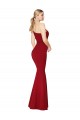 Borgoña Sirena Un Hombre Cuello Alto Crepé Elástico Largo Formales Vestidos de dama de honor / Vestidos de fiesta