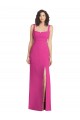 Fucsia Trompeta Cuadrado Crepé Elástico Largo Vestidos de dama de honor / Vestidos de fiesta