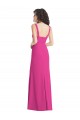 Fucsia Trompeta Cuadrado Crepé Elástico Largo Vestidos de dama de honor / Vestidos de fiesta