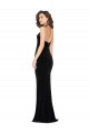 Negro Cubierta Halter Cuello Alto Terciopelo Elástico Largo Vestidos de dama de honor / Vestidos de fiesta
