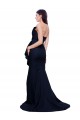 Azul marina oscuro Cubierta Sin tirantes Barrer tren Crepé Elástico Largo Vestidos de dama de honor / Vestidos de fiesta