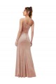 Rosa Cubierta Un Hombre Terciopelo Elástico Largo Formales Vestidos de dama de honor / Vestidos de fiesta