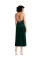 Verde oscuro Cubierta Midi Terciopelo Elástico Corto Formales Vestidos de dama de honor / Vestidos de fiesta / Vestidos de cóctel