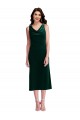 Verde oscuro Cubierta Midi Terciopelo Elástico Corto Vestidos de dama de honor / Vestidos de fiesta / Vestidos de cóctel