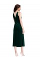 Verde oscuro Cubierta Midi Terciopelo Elástico Corto Vestidos de dama de honor / Vestidos de fiesta / Vestidos de cóctel