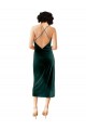 Verde oscuro Cubierta Tirantes espagueti Midi Terciopelo Elástico Corto Formales Vestidos de dama de honor / Vestidos de fiesta / Vestidos de cóctel